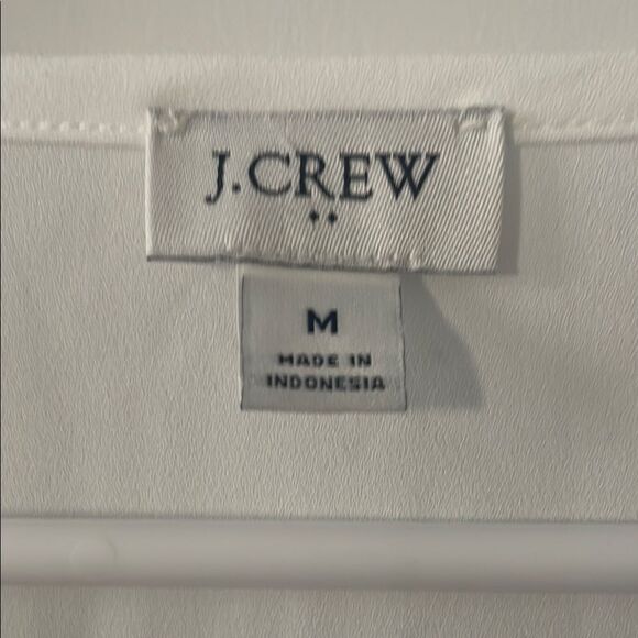 J. Crew Factory White Flutter Sleeve V-neck Blouse Relaxed Fit - Picture 2 of 5